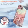 thumbnail image 4 of CASEFIV for iPhone 15 Plus Case 6.7 inch (2023), Marble Pattern 3 in 1 Heavy Duty Full Body Shockproof Hard PC+Soft Silicone Drop Protective Phone Cover for Women Girls,Rose Gold, 4 of 8