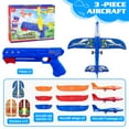 thumbnail image 3 of Juguete lanzador de aviones LJZJ, paquete de 3 con planeador de espuma LED, más de 6 años, 3 of 7