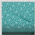 thumbnail image 2 of oneOone Georgette Viscose Turquoise Blue Fabric Leaves Chevron & Triangle Panel Craft Projects Decor Fabric Printed By The Yard 42 Inch Wide, 2 of 3
