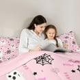 thumbnail image 5 of Manfei Girly Pink Halloween Bedding Comforter Set, Cartoon Kawaii Ghost Candy Twin Comforter Sets, Teens Boys Girls Kids Reversible Bedding Set, Breathable Home Decor, 2pcs, 5 of 8
