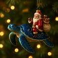 thumbnail image 4 of Santa Claus Christmas Tree Hanging Decoration, Santa Claus Rides Marine Animals Ornament,Christmas Gift for Sea Lovers, Xmas Decor for Home Indoor Sea Theme Party, 4 of 5