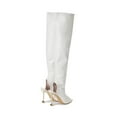 thumbnail image 4 of AXXD Square Toe High Heel Zip Hollow Slim Boot White Sandals Women Christmas Size 35(US:4.5), 4 of 9