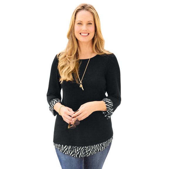 Catherines Women's Plus Size Impossibly Soft Duet Tunic
