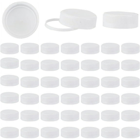 50Pcs 38/400 Plastic Bottle Caps White Screw-On Caps 38mm Inner Diameter Bottle Jug Storage Lids White Plastic Tamper Seal Lid Replacement Lid Twist Cap for Juice Bottles Dispenser CapWhite