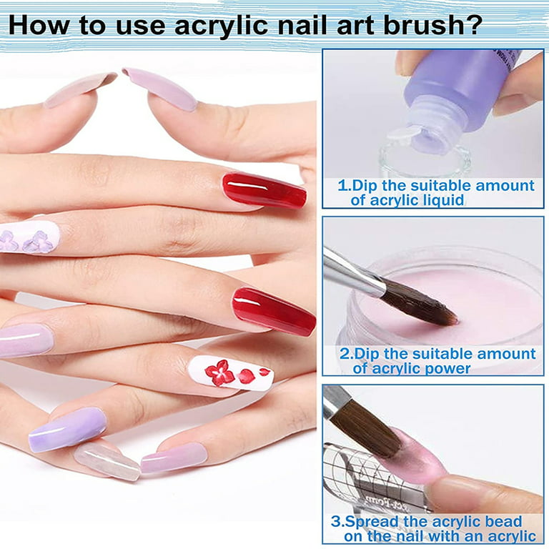 EX Kolinsky Acrylic Nail Brush for Acrylic Powder Manicure Pedicure (Size 8  (Pack of 1))