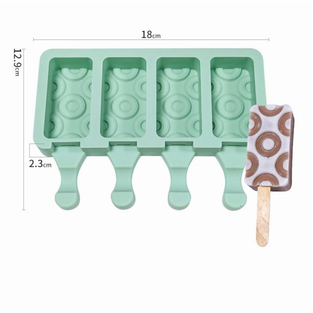 Molde de silicona for paletas for helado casero, golosinas congeladas y cubitos de hielo, sin BPA, fácil de usar, diseño de 6 cavidades