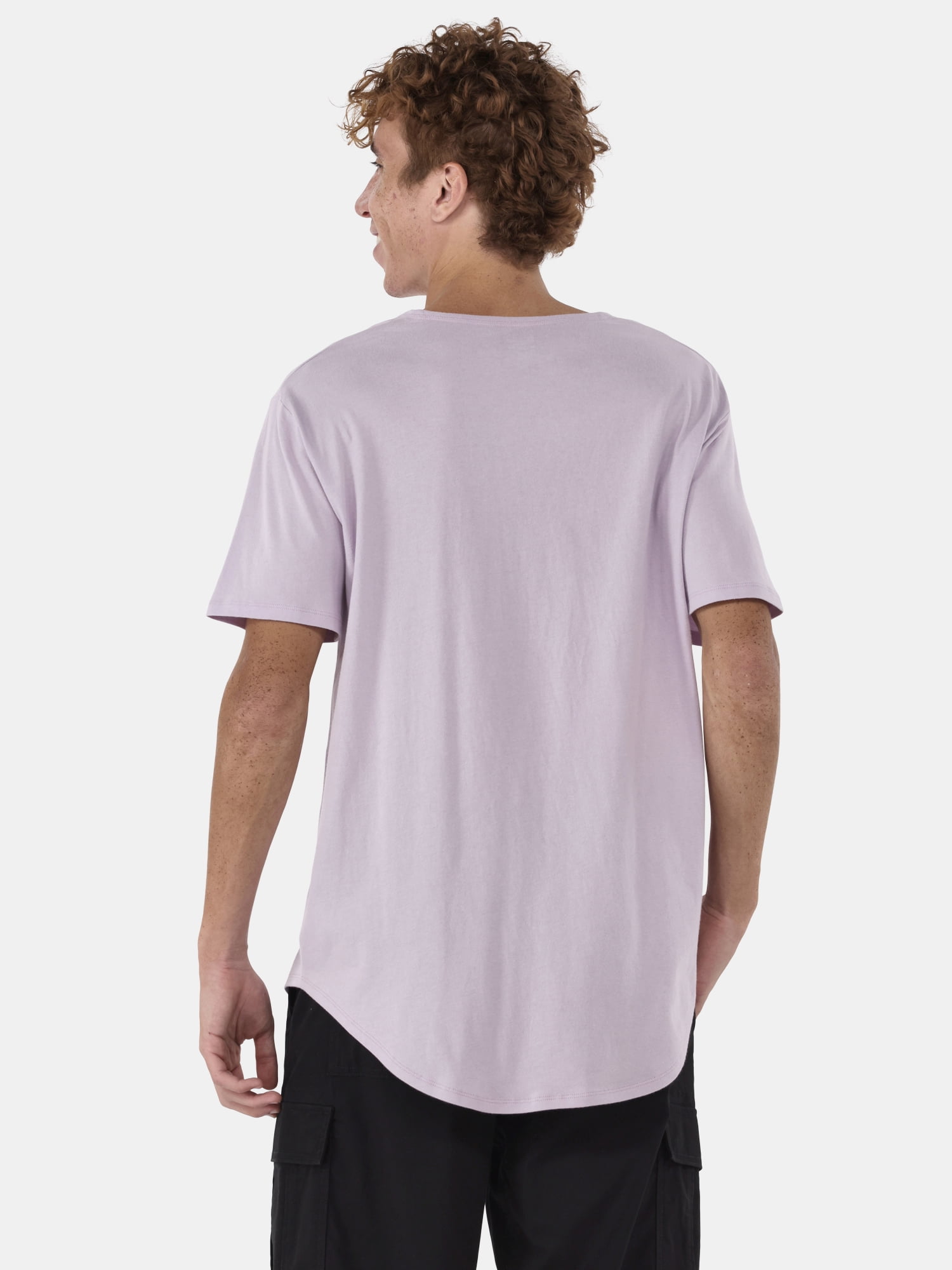 No Boundaries Men's & Big Men's Longline Curved Hem Elongated Tee Shirt, 2-Pack, Sizes XS-5XL