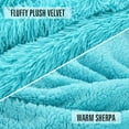 thumbnail image 4 of YJ.GWL Soft Shaggy Throw Blanket Fluffy Plush Bed Throws Fuzzy Sherpa Fleece Blankets for Couch, Sofa,Chair,60"x80",Teal Blue, 4 of 7