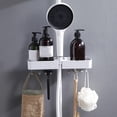 thumbnail image 2 of Tablette de Douche Grande Capacité Tablette de Douche : Sans Perçage, Rangement Double Face et 8 Crochets, 2 of 7