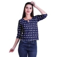 thumbnail image 1 of Moomaya Printed Keyhole Neck Ring Top Casual 3/4th Sleeve Tees Tank Tunic Top, 1 of 5