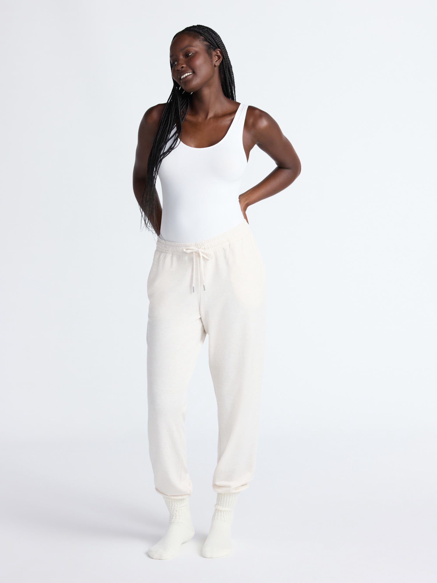 Joyspun Women's Fleece Sleep Joggers, 29'' Inseam, Sizes XS-3X