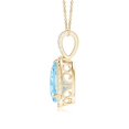thumbnail image 2 of ANGARA Natural 1.6 ct Aquamarine Teardrop Pendant with Diamond Halo in 14K Yellow Gold for Women (Size-10x7mm) | March Birthstone, Anniversary, Jewelry Gift for Women | Natural Aquamarine Necklace, 2 of 8