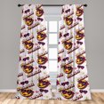 thumbnail image 4 of Ambesonne Emoji Curtains, Heart Glasses Girlboss Faces, Pair of 28"x63", Rose Mustard Magenta, 4 of 5