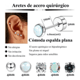 thumbnail image 2 of 9 Pares Aretes Con Piercing Cartílago Acero Inoxidable Mujer Xtellar plateado, 2 of 3