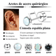 thumbnail image 2 of 9 Pares Aretes Con Piercing Cartílago Acero Inoxidable Mujer Xtellar plateado, 2 of 3