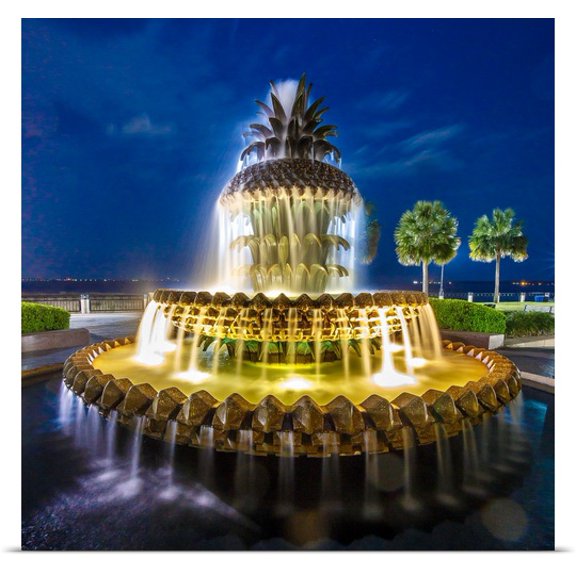 Great BIG Canvas David Long Poster Print entitled Pineapple Fountain