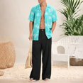 thumbnail image 6 of LWavelet Mens Linen Wide Leg Pants Elastic Waist Button Detail Summer Pants Black M, 6 of 6