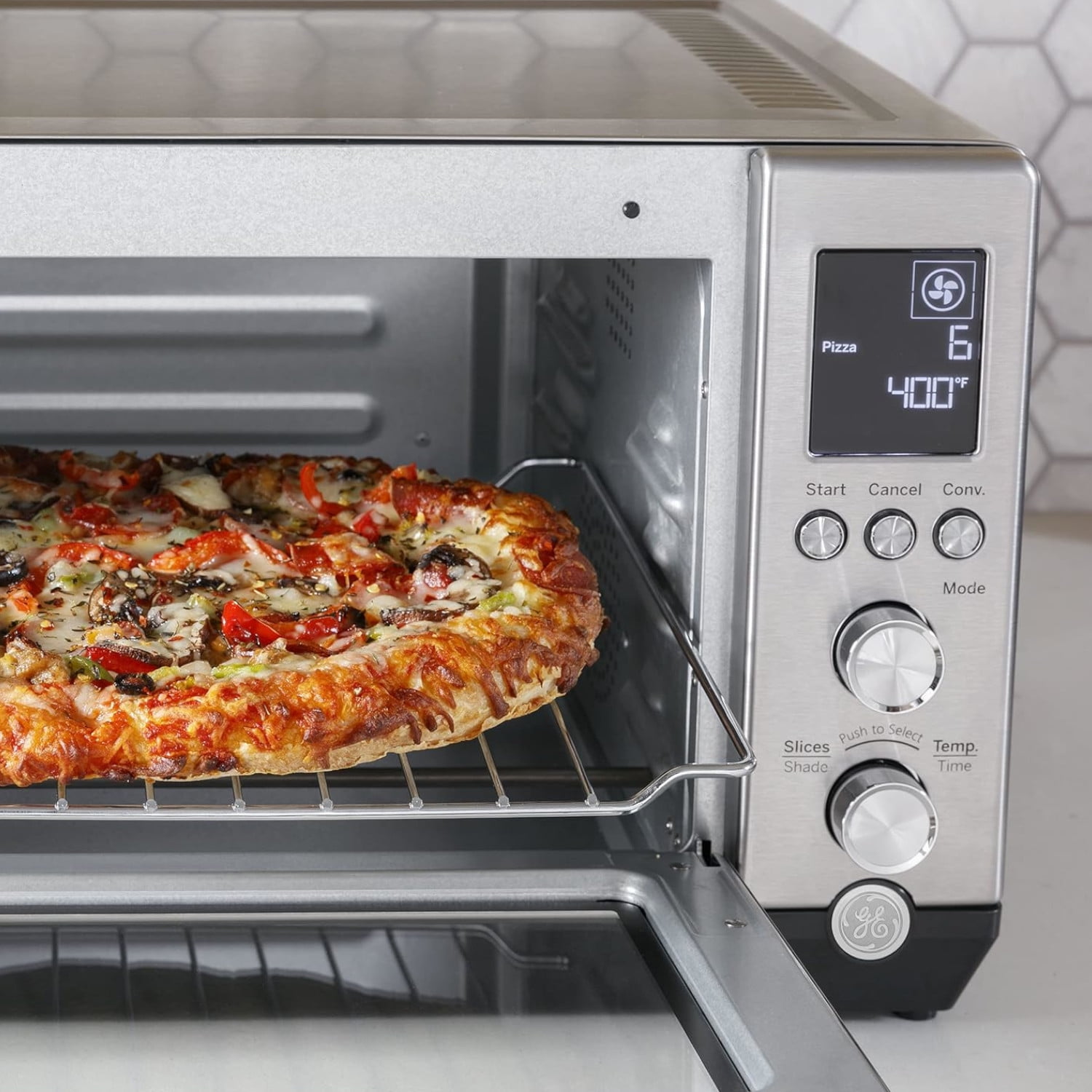 GE Quartz 6 Slice Toaster Oven with Convection Bake Stainless Steel Walmart