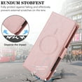 thumbnail image 6 of Compatible with MagSafe for iPhone 16e Wallet Case Magnetic Card Holder, RFID Blocking 2 in 1 Detachable Kickstand Retro PU Leather Shockproof Classic Folio Case for Women Men,Pink, 6 of 6