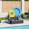 thumbnail image 1 of vidaXL Poolside Float Storage Black 110x100x57 cm Poly Rattan, 1 of 5