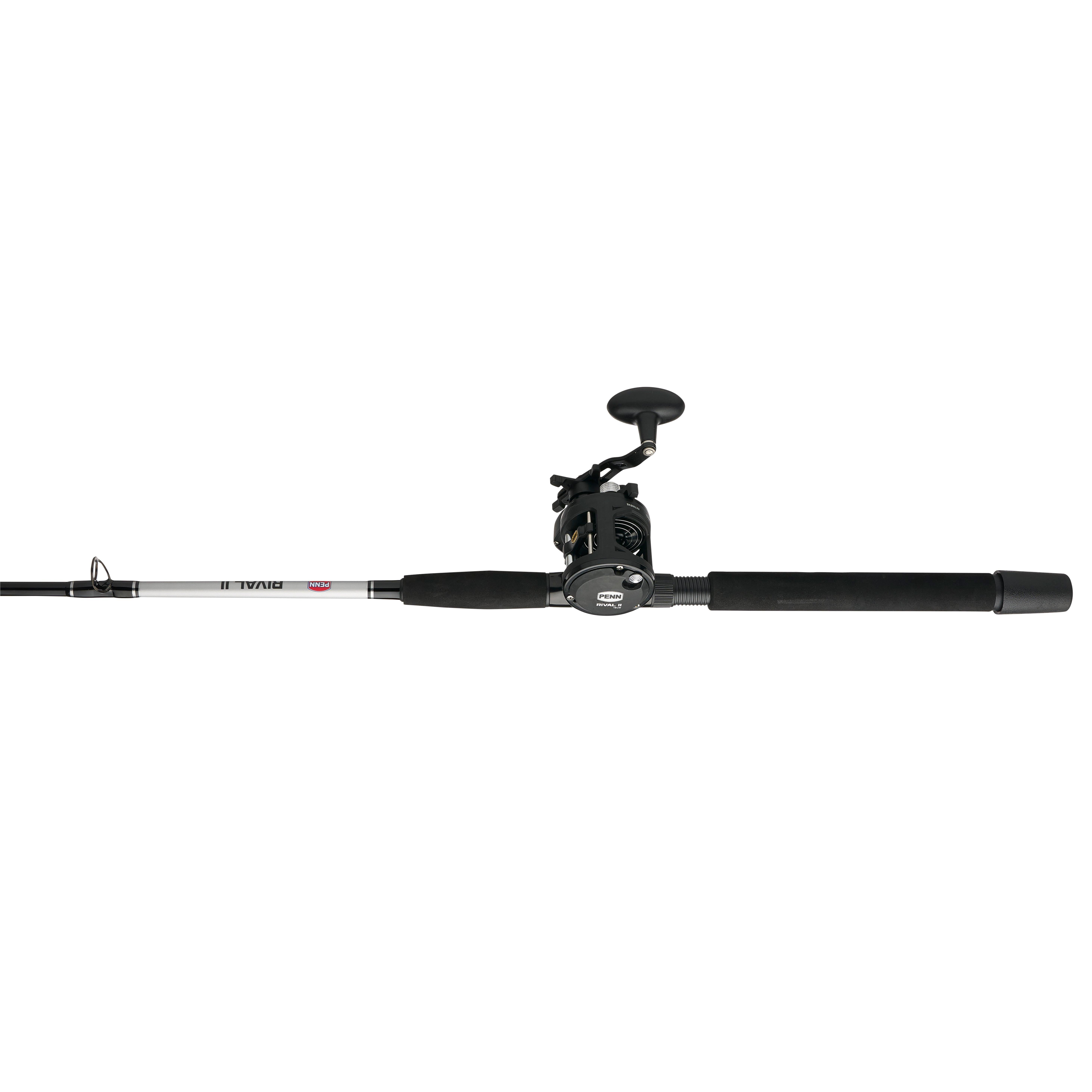 PENN Rival II Level Wind Conventional Fishing Combo, 5' Medium Heavy Rod, 15 Size Reel