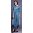 thumbnail image 2 of Bimba Long Straight Dresses For Women Printed 3/4 Sleeve Indian Clothing, 2 of 6