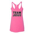 thumbnail image 2 of Wild Bobby Varsity Team Jesus Inspirational/Christian Women Tri-Blend Racerback Tank Top, Vintage Pink, Medium, 2 of 5