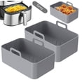 thumbnail image 1 of Silicone Pot for Air Fryer Dual Basket Liner Handle Baking Pan, 1 of 5