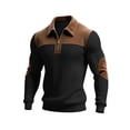 thumbnail image 4 of Mens Sweater Casual Tops Classic Trendy Patchwork Shirt Long Sleeve Color Block Sweatshirts Fashion Fall Pullover Red 2XL, 4 of 6