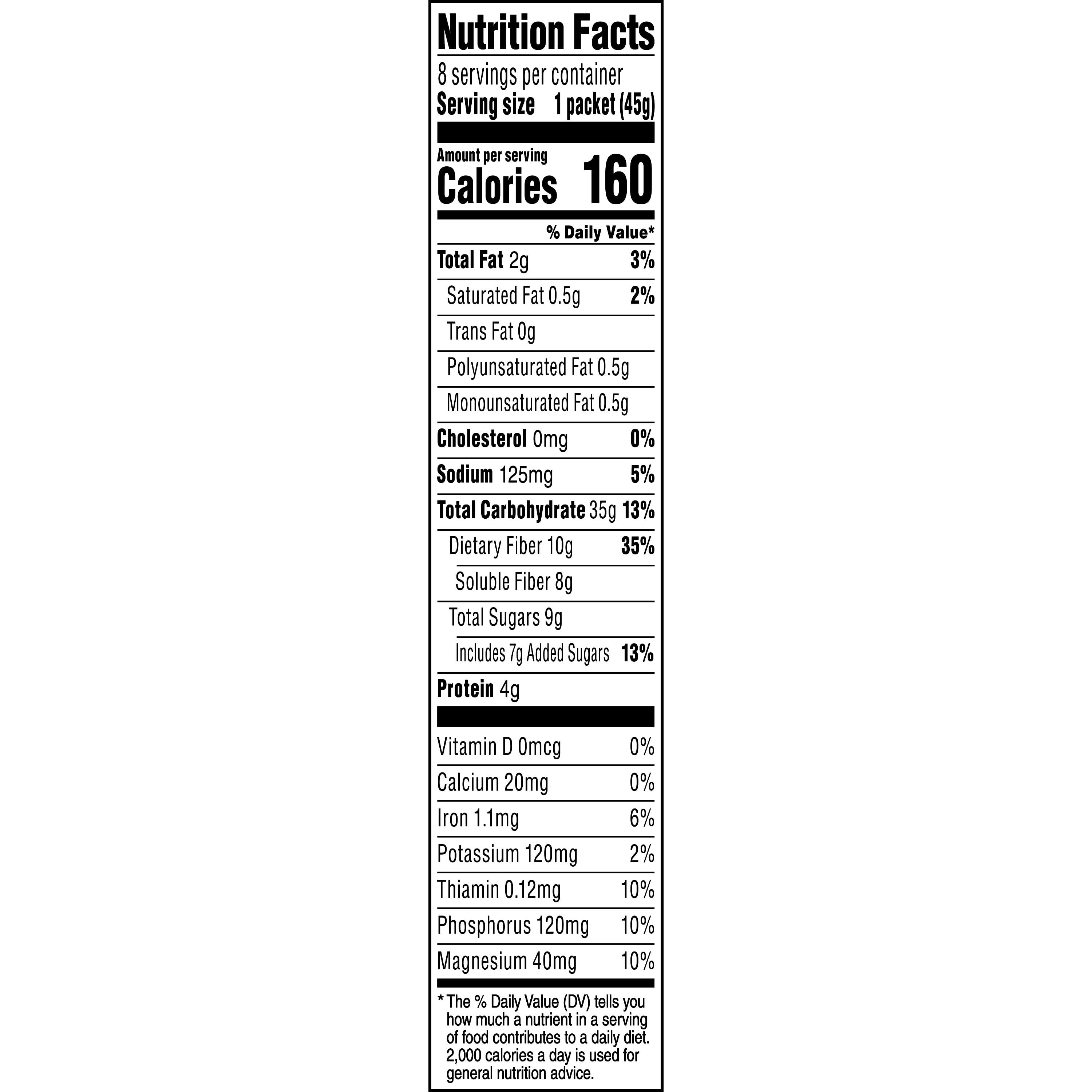 (6 pack) Quaker Fiber Apples & Cinnamon Instant Oatmeal, 1.58 oz 8 Count