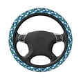 thumbnail image 5 of Cauagu Blue Lotus Flower Print Car Steering Wheel Cover - Universal Car Accessory for Diverse Cars for Steering Wheel with a Diameter of 14.5"-15", 5 of 7