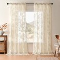 thumbnail image 2 of Cortinas de encaje SEEKRIGHT Victorian Floral Beige, 214 cm, 2 paneles, 2 of 7