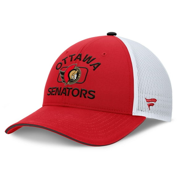 Men's Fanatics Red/White Ottawa Senators Authentic Pro Rink Trucker Hat