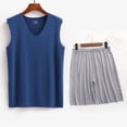 thumbnail image 4 of Conjunto Deportivo de los Hombres, Moda Casual de Color Sólido Cuello en V sin Mangas de Elasticidad Superior para el Desgaste Al Aire Libre, Traje Atlético de Humedad, 4 of 5