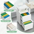 thumbnail image 3 of 2 Drawer File Cabinet with Lock, Metal Under Desk Rolling Filing Cabinet for Home Office, Mobile Filing Cabinet, 3 of 6