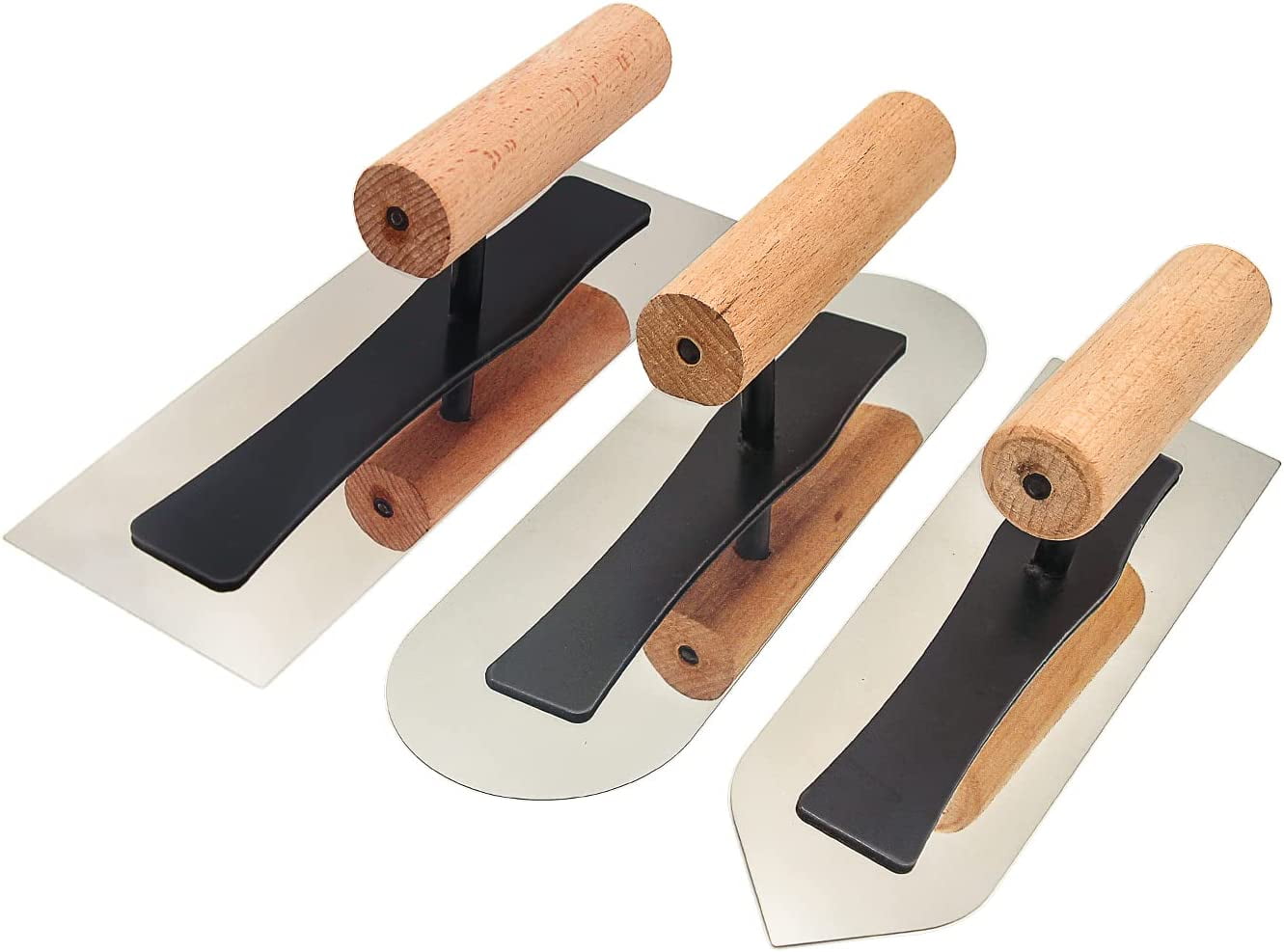 Egebert Stainless Steel Plaster Japanese Finishing Trowel Set 3 PC Pool Flat Pointed