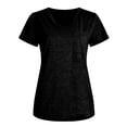 thumbnail image 4 of gakvbuo Womens Tops!Women Casual Short Sleeve Flared Sleeves V-Neck Solid Loose T-Shirt Blouse Tops, 4 of 8