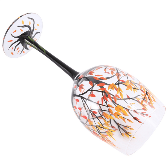 New Arrivals 1Pcs HOT-Autumn Tree Wine Glass - Leaves of Red, Yellow, Orange