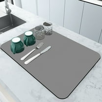 2024 New Diatomite Drying Mat | Super Absorbent & Quick-Dry Kitchen Counter Mat | No Water Marks | Multipurpose Dish Drying Pad | 50X60Cm Floral Design | Easy to Clean & Store