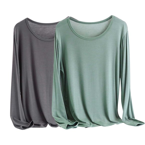 DecSea 2PC Women's Long Sleeve Workout Shirts Back Loose Fit Running Tee Tops with Thumb Hole