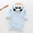 thumbnail image 3 of Toddler Robe Boys Girls Hooded Flannel Bathrobe Long Sleeve Soft Fleece Plush Robes Cute Animal Pajamas Sleepwear, Sky Blue, 2 Years, 3 of 6