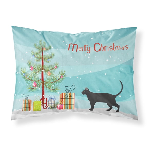 Carolines Treasures CK4677PILLOWCASE Pantherette Cat Merry Christmas Fabric Standard Pillowcase Standard multicolor