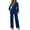 Dark Blue, variant on Women Casual Jumpsuits Loose Fit Belted Dressy Long Sleeve Crewneck Autumn Jumpsuit Long Wide Legs Formal Rompers Women'S Jumpsuit Dark Blue S