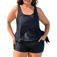 thumbnail image 3 of Asoul Plus Size Tankini Swimsuit for Womens Two Piece Tankini Tops with Shorts and Pockets Tummy Control Swimsuit, 3 of 10
