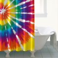 thumbnail image 4 of Colorful Rainbow Tie Dye Spiral Pattern Shower Curtain 72"x72" ,Bathroom Decorative Shower Curtains Set with 12 Hooks,Modern Waterproof Washable Shower Curtain, 4 of 6