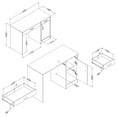 thumbnail image 3 of South Shore Axess Small Desk with Drawers and 3-Shelf Bookcase Set in Pure White, 3 of 5
