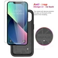 thumbnail image 4 of Diverbox for iPhone 13 Case [Shockproof] [Dropproof] [Tempered Glass Screen Protector + Camera Lens Protector],Heavy Duty Protection Phone Case Cover for Apple iPhone 13 (Black), 4 of 7