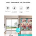 thumbnail image 4 of Window Privacy Film Pink Spring Floral Stained Glass Window Film Decorative Sun Block Window Cover White Vintage Flowers Pastoral Window Clings Static Adhesive Sticker for Bathroom 19.6"x39.3", 4 of 6