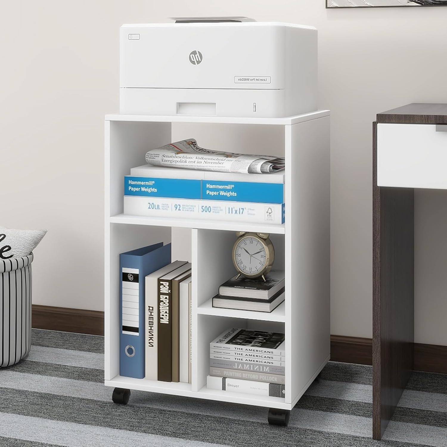 YANTONG Printer Stand,Mobile Wood Filing Cabinets,Office Storage ...