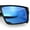 Shiny Black - Blue Mirror, variant on Kush Mens Bold Angular Line Flat Top Rectangle Plastic Sunglasses Shiny Black - Blue Mirror